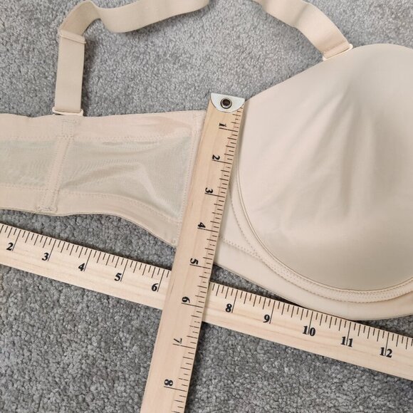 New Women's Bra Size 36DDD 36F Beige Convertible Straps Non Slip Smooth Look - Picture 5 of 6